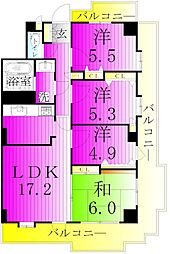 コスモ南柏 4LDKの間取図画像