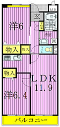 ブロードフォーリスト 2LDKの間取図画像