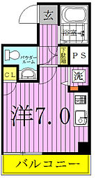ヴランドール柏中央 ワンルームの間取図画像