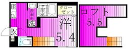 ライゼスト新松戸西 1Kの間取図画像