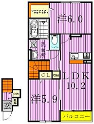 エンシーナ 2LDKの間取図画像