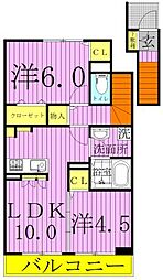 エトワールおおたか 2LDKの間取図画像