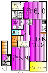 フォーシーズンズ1 2LDKの間取図画像
