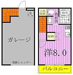 SKガレジオ2 1Kの間取図画像