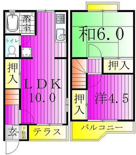 エス・ペランス 105｜千葉県柏市緑台(賃貸アパート2LDK・2階・47.74㎡)の写真 その2
