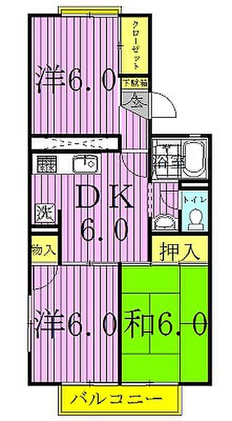 サントビーヒルズA 205｜千葉県野田市清水(賃貸アパート3DK・1階・53.46㎡)の写真 その2