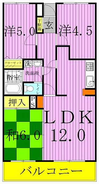 ガーデンフォレスト柏の葉キャンパス 101｜千葉県柏市花野井(賃貸マンション3LDK・1階・65.20㎡)の写真 その2