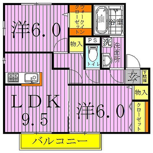 ソレアードD棟 201｜千葉県柏市小青田(賃貸アパート2LDK・2階・55.47㎡)の写真 その2