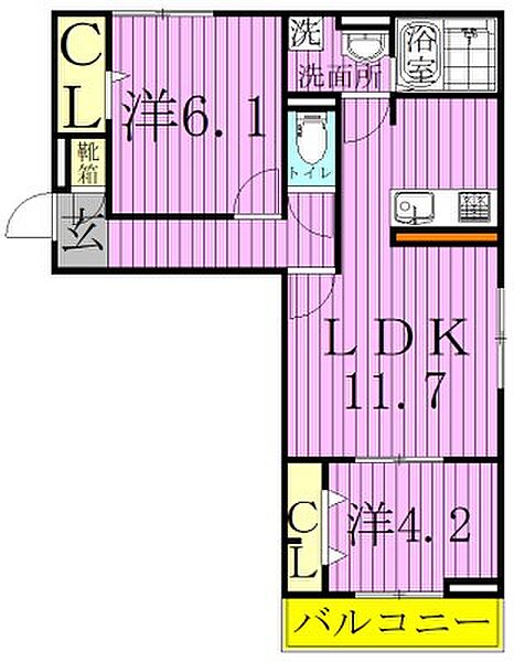 インペリアル 201｜千葉県柏市花野井(賃貸アパート2LDK・2階・58.77㎡)の写真 その2