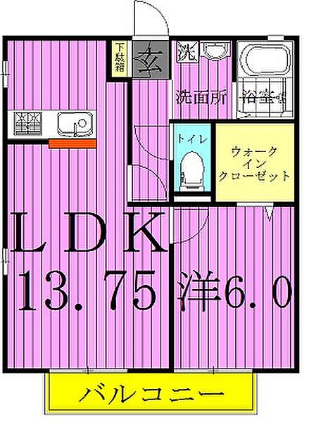 ウィルビューC 205｜千葉県野田市上花輪(賃貸アパート1LDK・2階・46.97㎡)の写真 その2