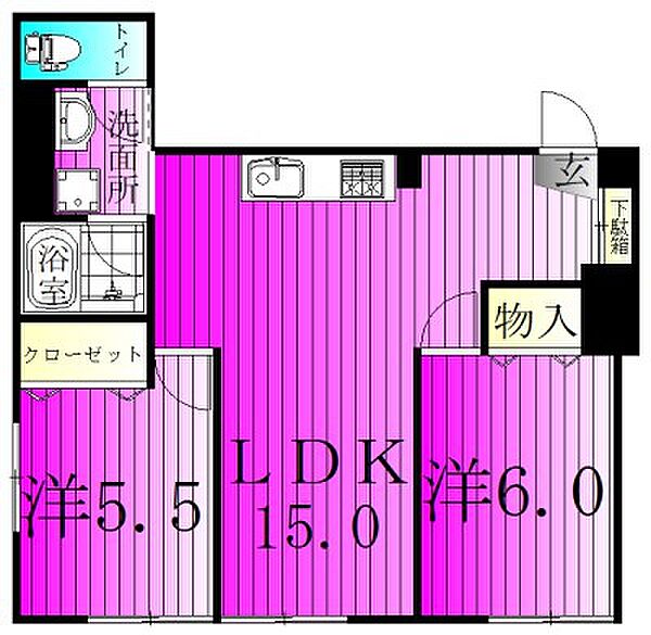 ベルパレス 103｜千葉県柏市篠籠田(賃貸アパート2LDK・1階・54.10㎡)の写真 その2