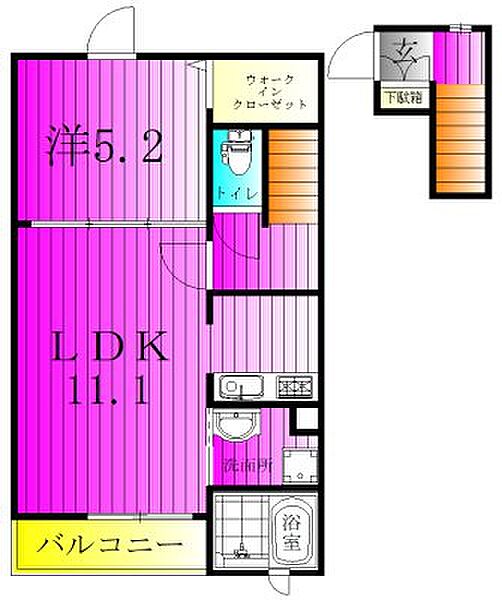 アムカス中根 202｜千葉県野田市中根(賃貸アパート1LDK・2階・43.47㎡)の写真 その2