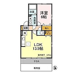 マリアージュ 1階1LDKの間取り