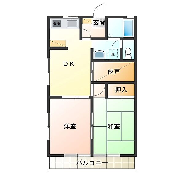 ハイツベルエア 103｜栃木県小山市駅東通り１丁目(賃貸アパート2SDK・1階・50.03㎡)の写真 その2