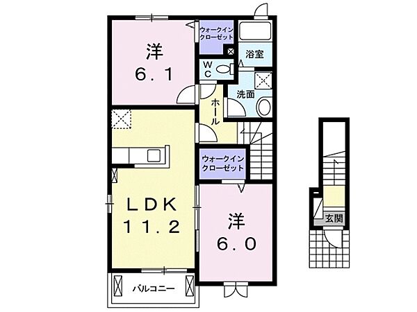 ファイン・アベニュー　E 201｜茨城県筑西市海老ヶ島(賃貸アパート2LDK・2階・57.63㎡)の写真 その2