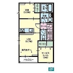 アリアコートオヤマ 1SLDKの間取図画像