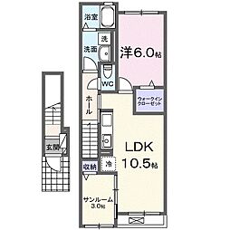 ルミエール1 1LDKの間取図画像