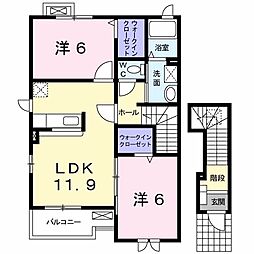 プレッソ 2LDKの間取図画像