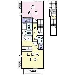ペアシティ古河1 1LDKの間取図画像