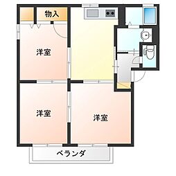 バリュージュ宮 3DKの間取図画像