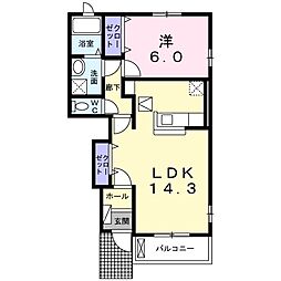 リュクセル弐番館 1LDKの間取図画像