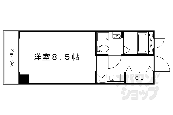 上桂くめマンション 408｜京都府京都市西京区上桂前川町(賃貸マンション1K・4階・27.00㎡)の写真 その2