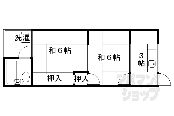 御陵ハイツ 3｜京都府京都市西京区御陵溝浦町(賃貸アパート2K・1階・32.90㎡)の写真 その2