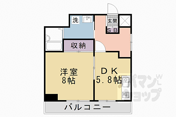 ドミトリーインテリジェンス 111｜京都府京都市西京区御陵溝浦町(賃貸マンション1DK・1階・33.00㎡)の写真 その2