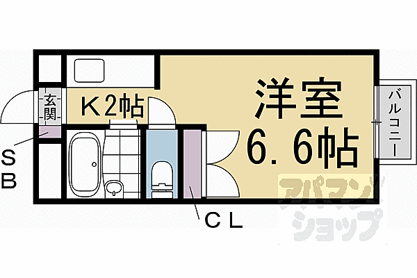 カツラフラット 110｜京都府京都市西京区桂朝日町(賃貸マンション1K・1階・19.10㎡)の写真 その2