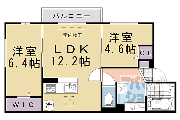 アニエス 105｜京都府京都市西京区川島野田町(賃貸アパート2LDK・1階・53.07㎡)の写真 その2