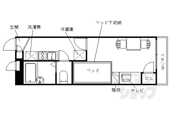 レオパレス西京 213｜京都府京都市西京区大枝塚原町(賃貸マンション1K・2階・19.87㎡)の写真 その2