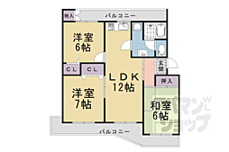 南円明寺ヶ丘団地 1階3LDKの間取り