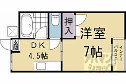 JR山陰本線 亀岡駅 徒歩20分の賃貸アパート 3階1DKの間取り