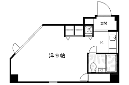 スタジオーネ桂 1Kの間取図画像