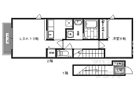 京都府京都市右京区梅津堤下町（賃貸アパート1LDK・2階・42.37㎡） その2