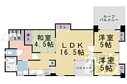 ティンクルコート桂イースト 3LDKの間取図画像