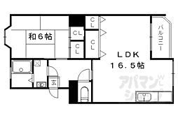 シャトーおさんだ 1LDKの間取図画像