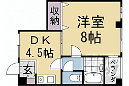 第2川島ハイツ 201 2階1DKの間取り