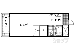 レジデンス野上 3階1Kの間取り