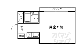 阪急京都本線 西院駅 徒歩5分の賃貸マンション 4階1Kの間取り