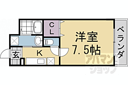 キララ藪下 3階1Kの間取り