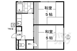 JR東海道・山陽本線 桂川駅 徒歩5分の賃貸アパート 2階2Kの間取り