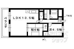 京都地下鉄東西線 太秦天神川駅 徒歩20分の賃貸マンション 2階2LDKの間取り