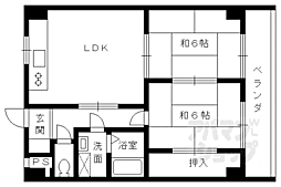 ラ・エルベット 305 4階2LDKの間取り