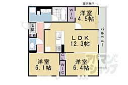 エトワール大山崎 3階3LDKの間取り