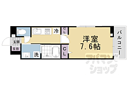 オーサム ヴィレッジ 京都桂 1Kの間取図画像