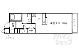 阪急京都本線 西京極駅 徒歩14分の賃貸マンション 2階1Kの間取り