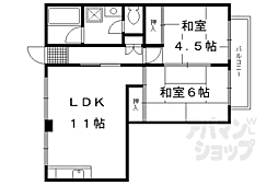 坪内マンション 2LDKの間取図画像