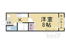 富士第二ビル 1Kの間取図画像