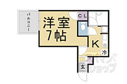 グラフィッティマツイ 1Kの間取図画像